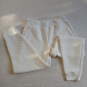 lands end ♡ quilted lounge pants medium neutral cream